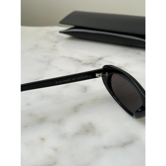 NEW Saint Laurent SL557 SHADE Black Slim Sunglasses - Picture 9 of 9